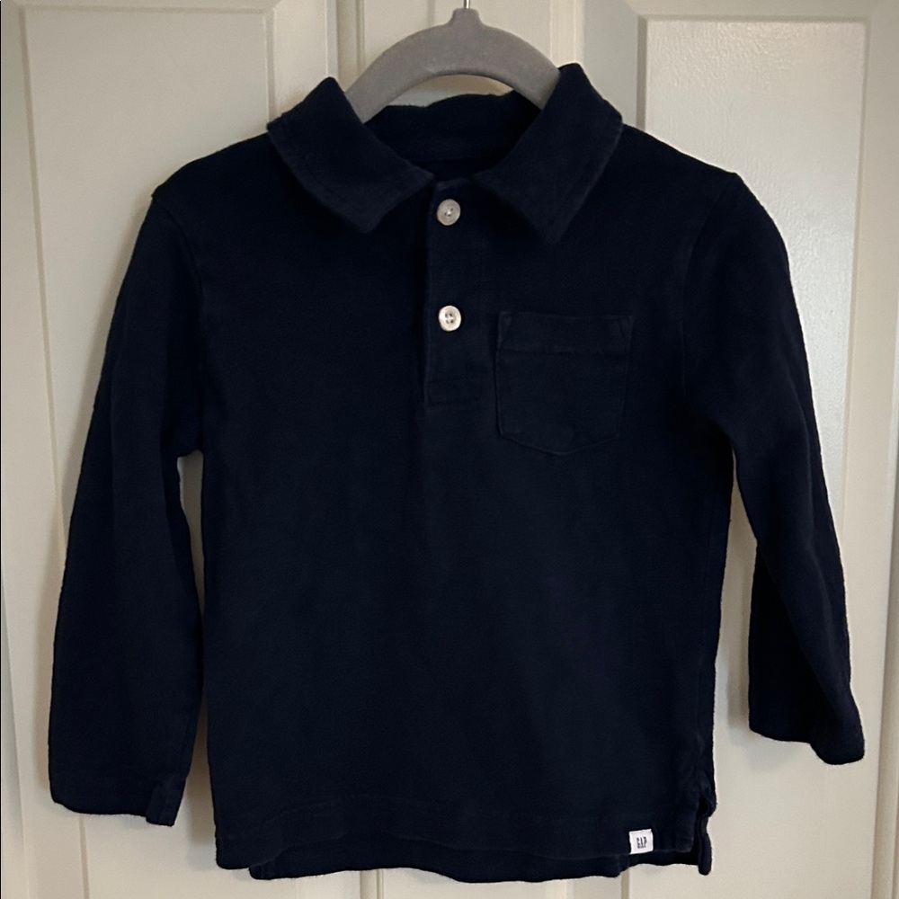 GAP Kids Dark Blue Long Sleeve Polo 2T